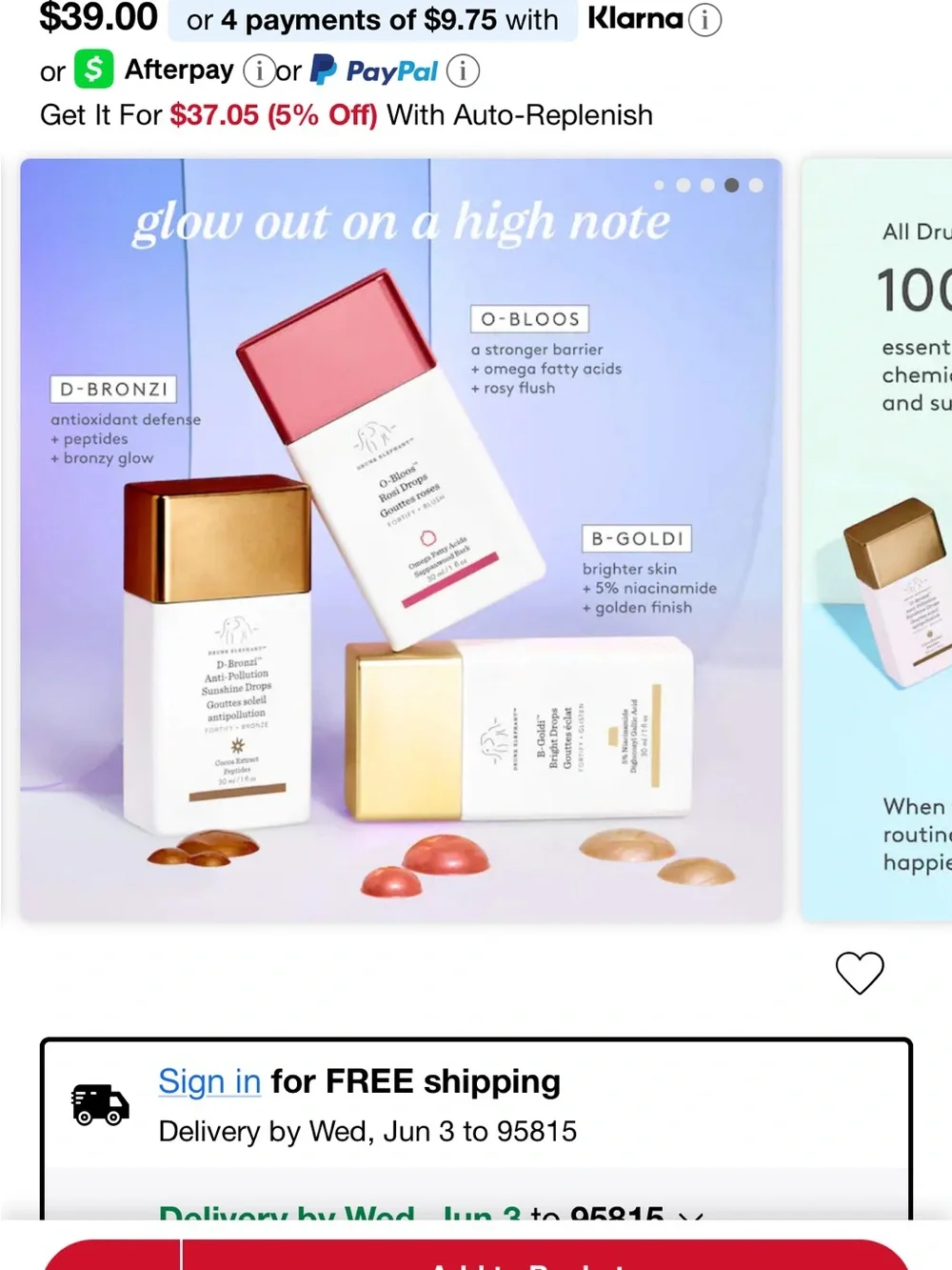 Drunk Elephant O-Bloos Rosi Drops Box skincare as makeup